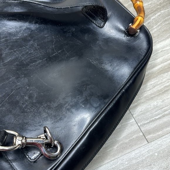 GUCCI Authentic Bamboo Patent Nylon One Strap Sling Backpack - Picture 14 of 16